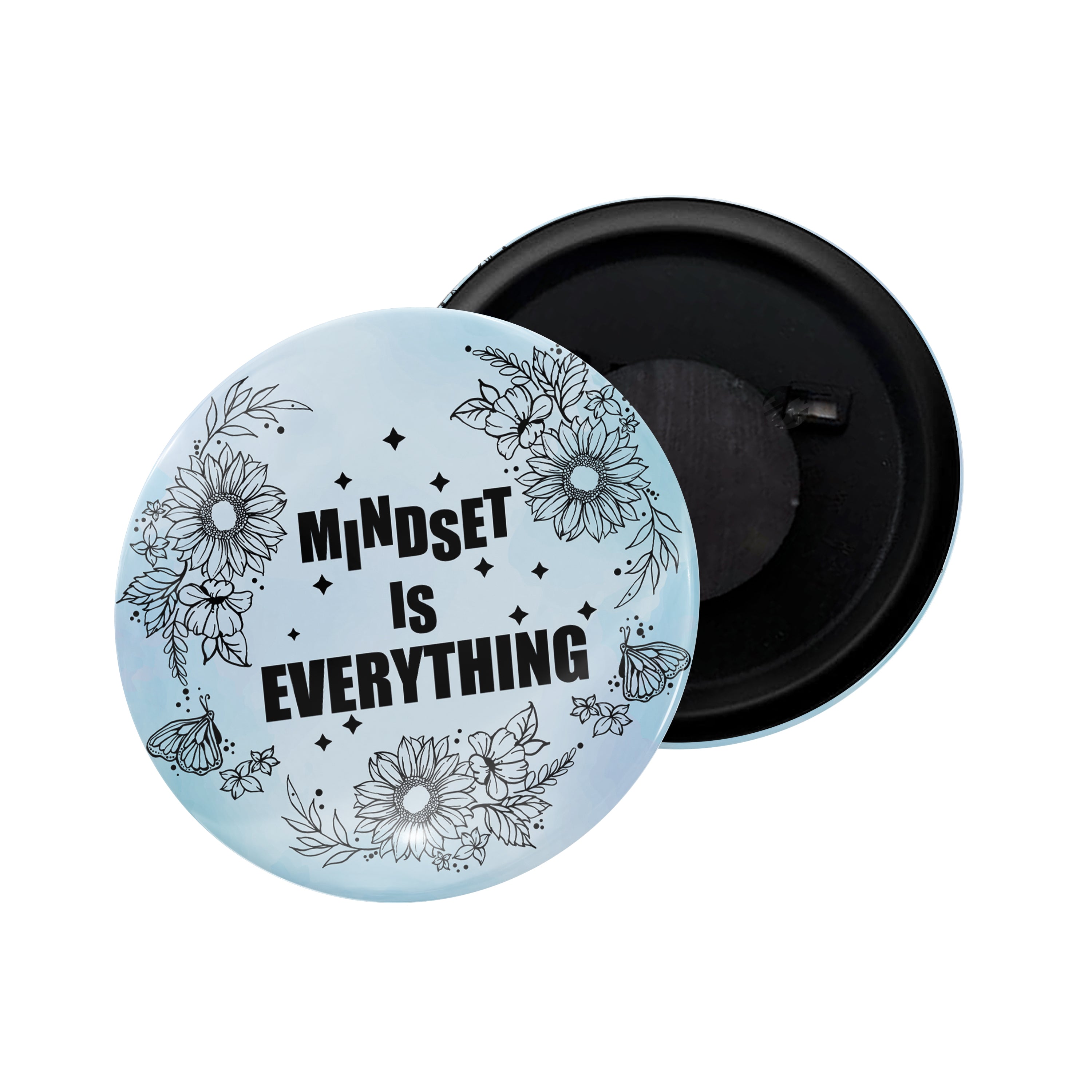 dhcrafts Fridge Magnet Multicolor Mindset Is Everything Glossy Finish Design Pack of 1 (58mm)